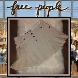 NWOT Free People Pleated Khaki Skirt!
